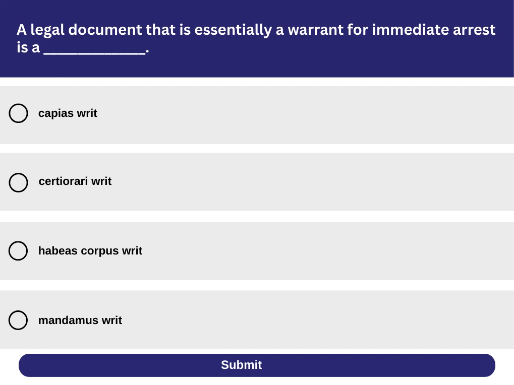 Sample Test Question for Legal Skills Test For Applicants