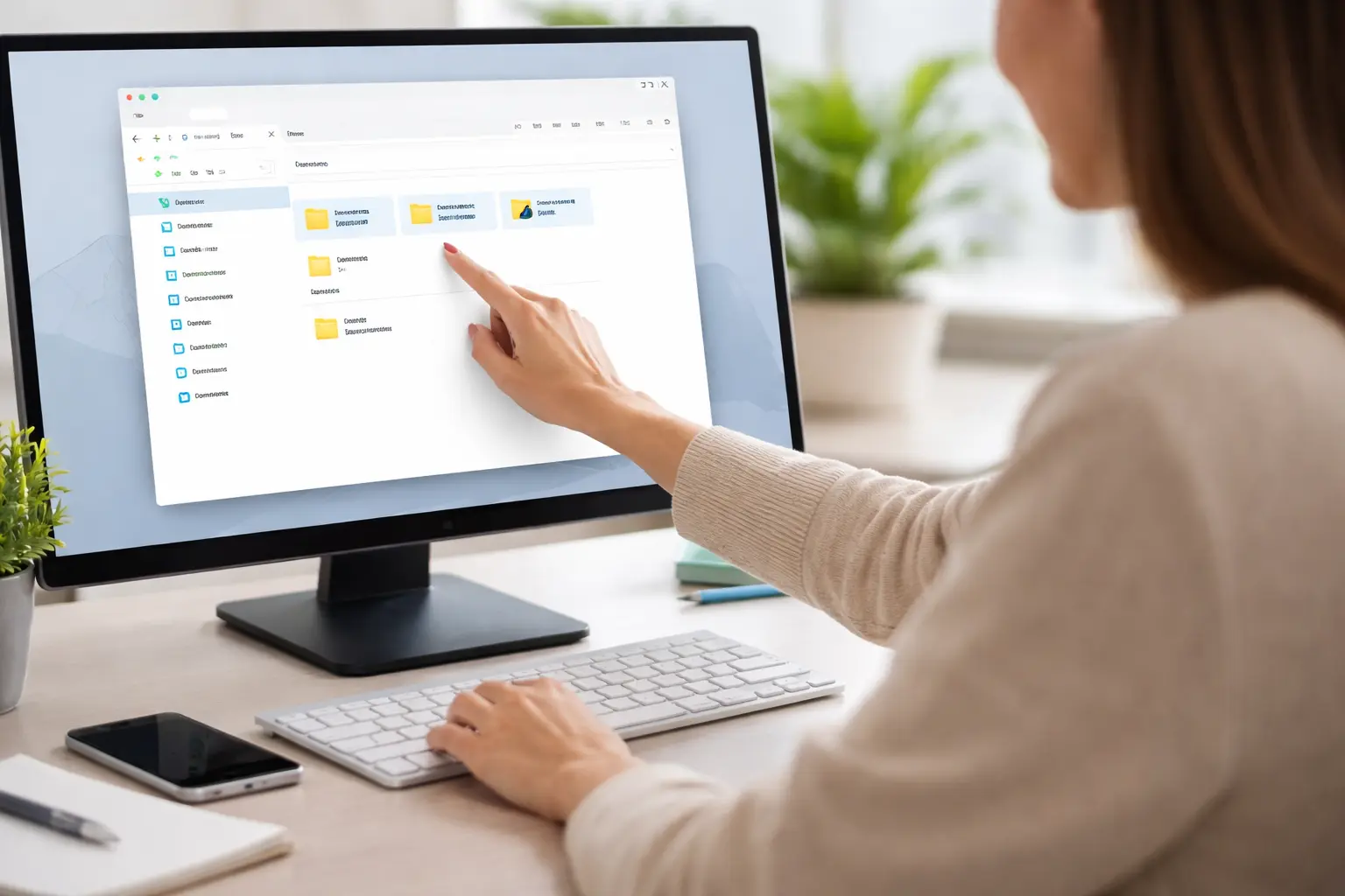 A Person Using A Computer Performing Basic Actions A Person Using A Computer Performing Basic Actions