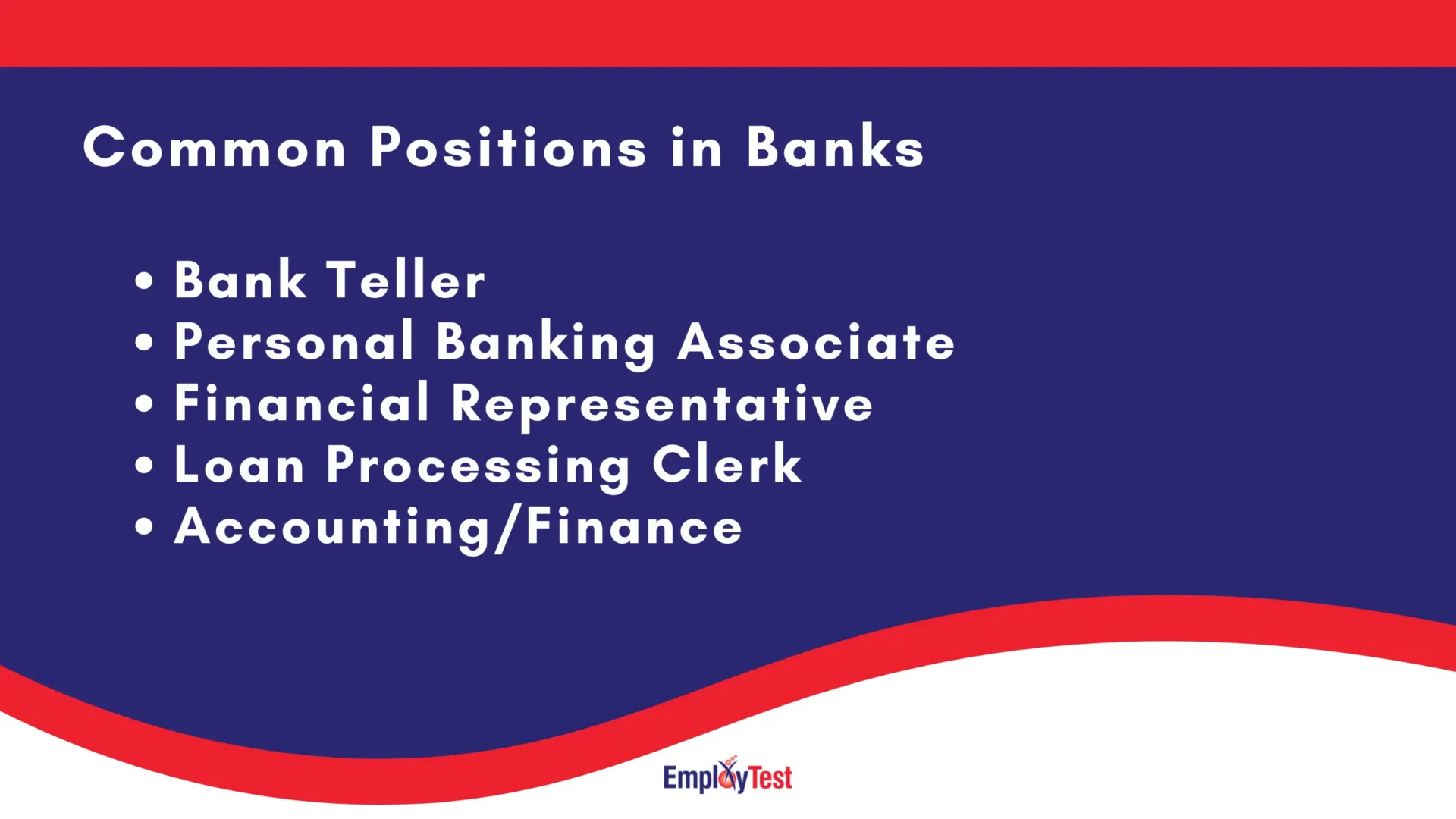 Common Job Positions For Pre Hire Tests For Banks Common Job Positions For Pre Hire Tests For Banks