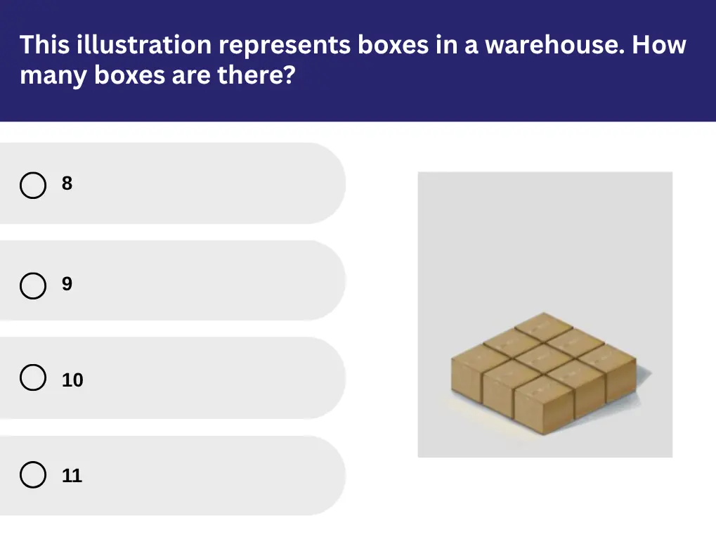 Sample Test Question Warehouse Counting Skills Test