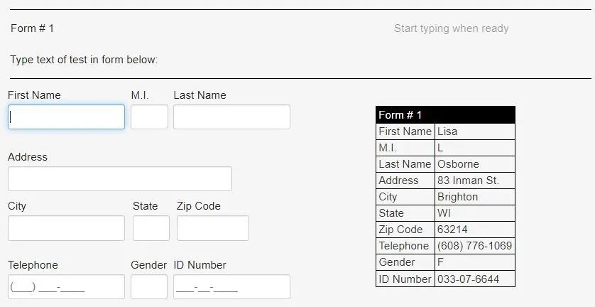 Sample Test Question For Alphanumeric Data Entry Test For Applicants