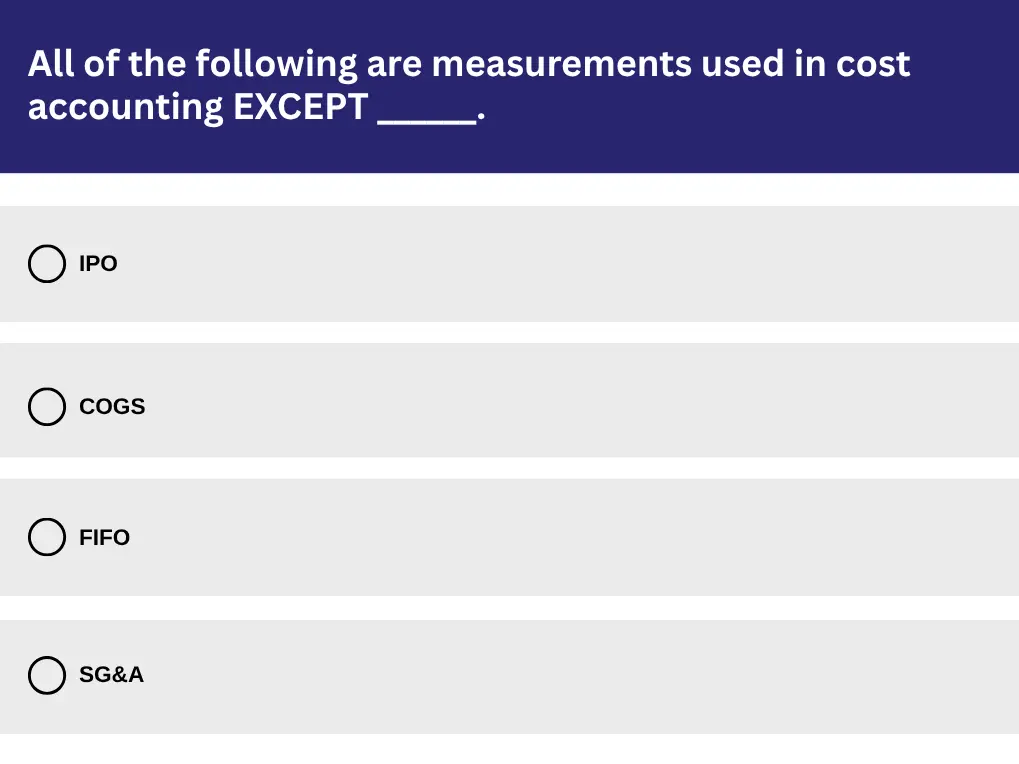 Cost Accounting Test For Applicants
