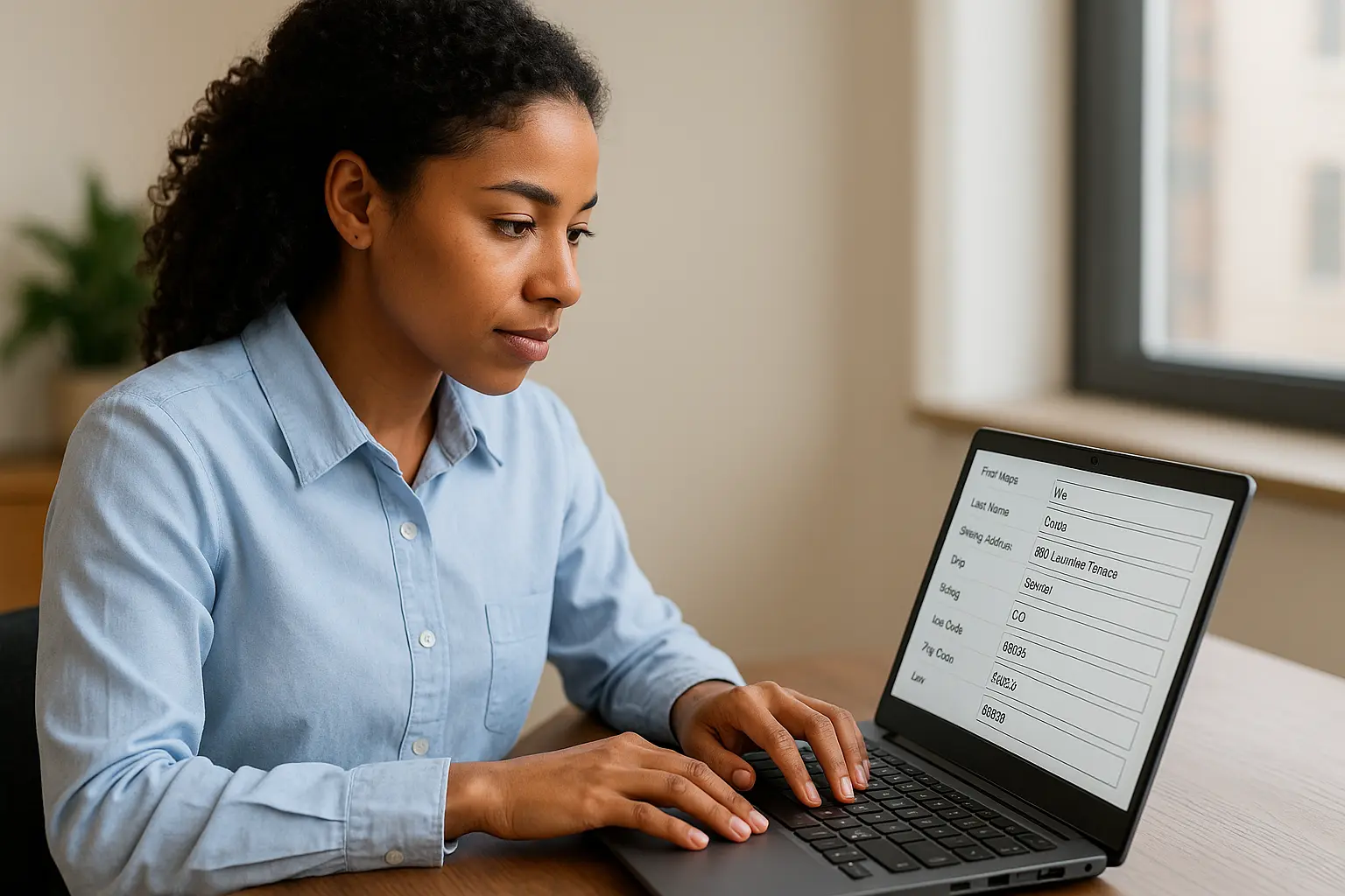 Office Clerk Doing Data Entry Office Clerk Doing Data Entry