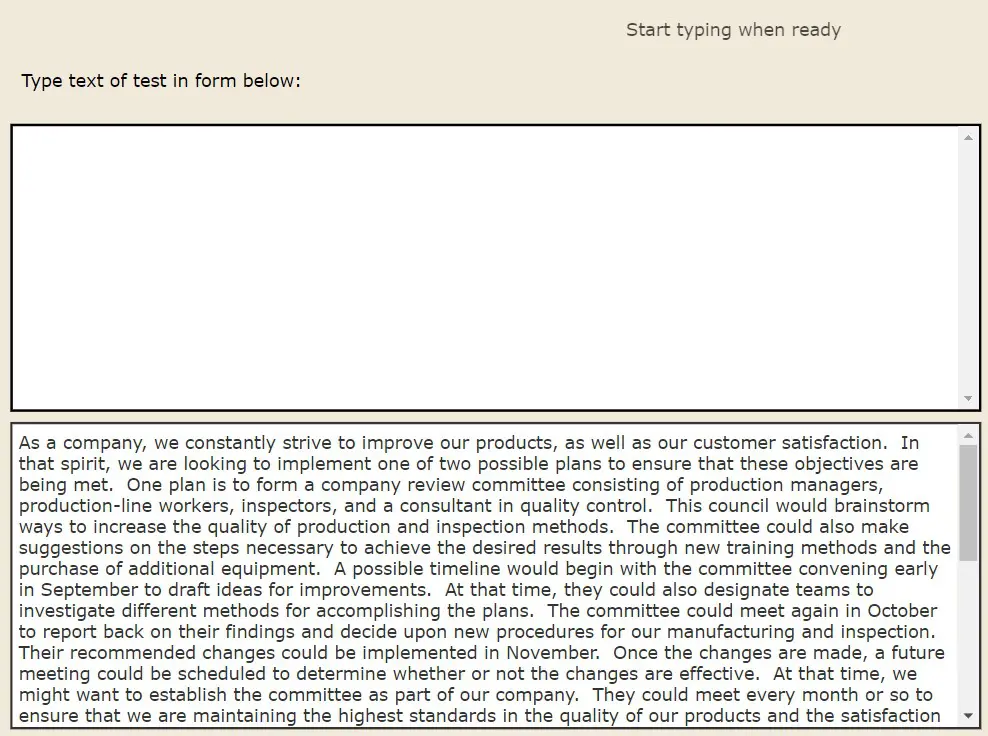 Typing Test For Employment